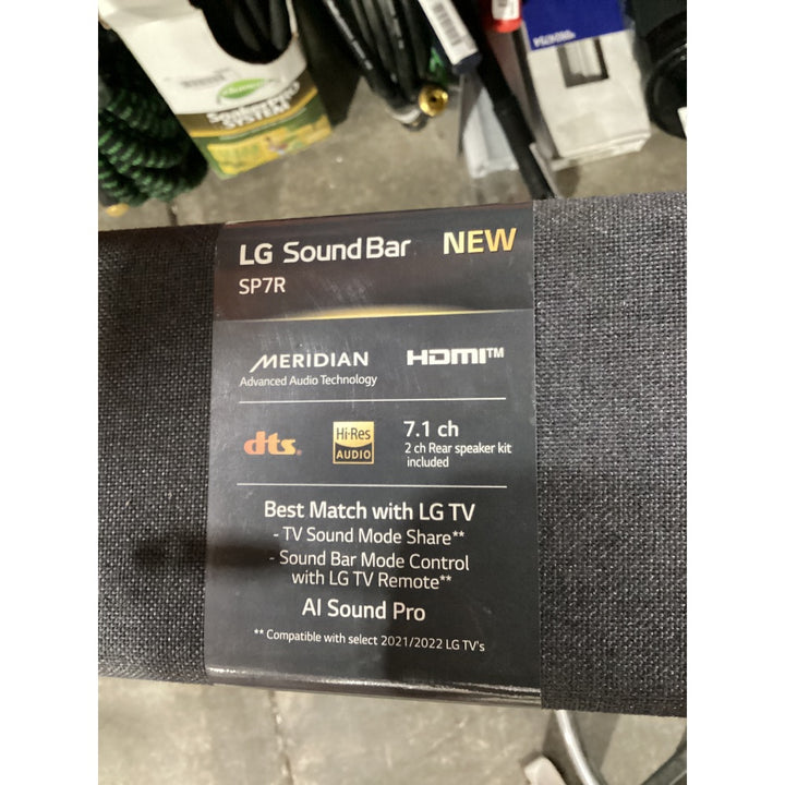Lot # 1058 LG SP7R Wireless Sound Bar - MERIDIAN Advanced Audio, HDMI, DTS, Hi-Res Audio, 7.1 Ch with Rear Speaker Kit, AI Sound Pro - New
