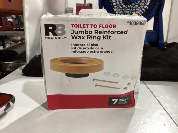 Lot # 800 Jumbo toilet wax ring with bolts Toilet Wax Rings