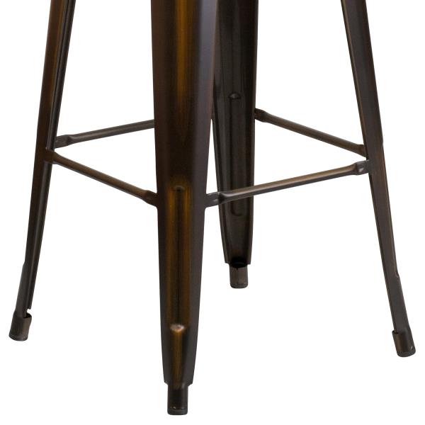 Lot # 2015 Flash Furniture Kai Commercial Grade 30" High Backless Distressed Copper Metal Indoor-Outdoor Barstool