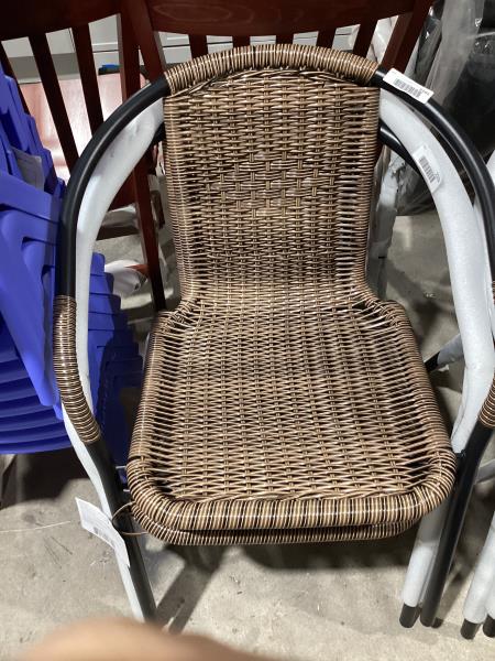 Lot # 2101 Flash Furniture Rattan Stack Chair, Brown $51