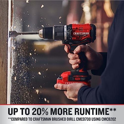 CRAFTSMAN CMCD732D2 V20 20V BRUSHLESS RP Cordless 1/2-in Hammer Drill Kit