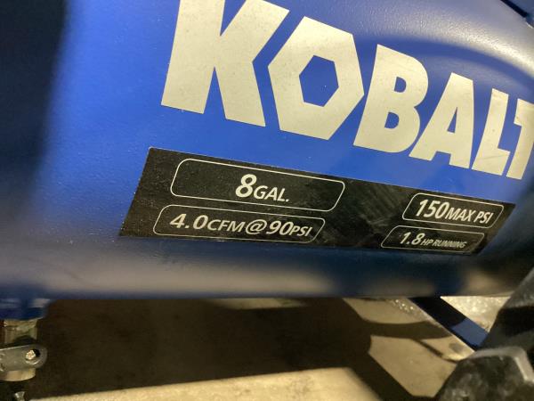Lot # 2093 Kobalt 8Gallon Electric 150PSI Air Compressor $209