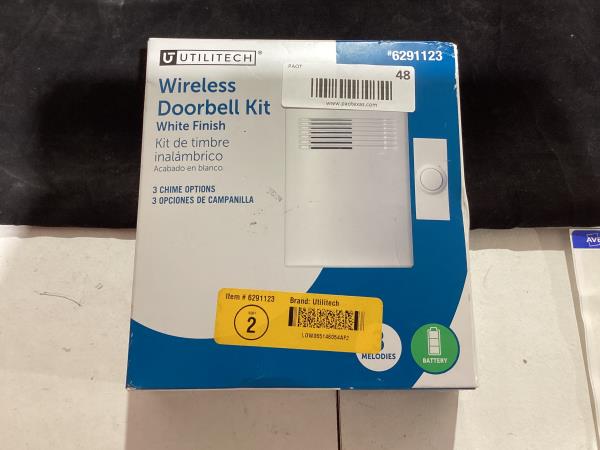 Lot # 48 Utilitech White Wireless Doorbell Kit $28