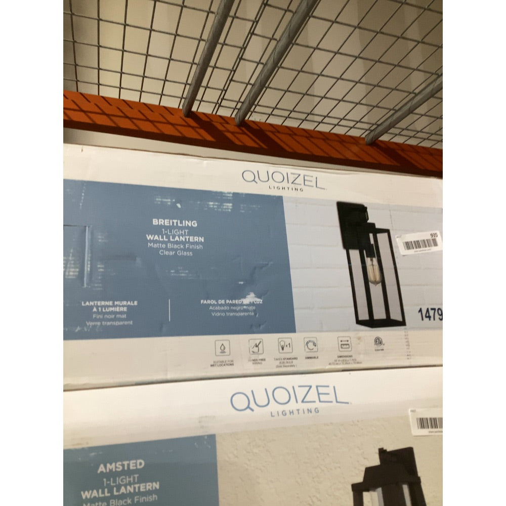 Lot # 935 Quoizel Drescher Matte Black Outdoor Wall Light $159