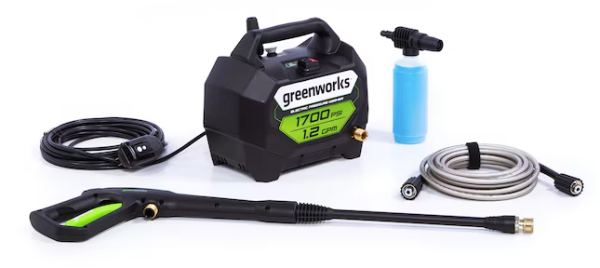 Lot # 1169 Greenworks 1700 PSI Electric Pressure Washer $79