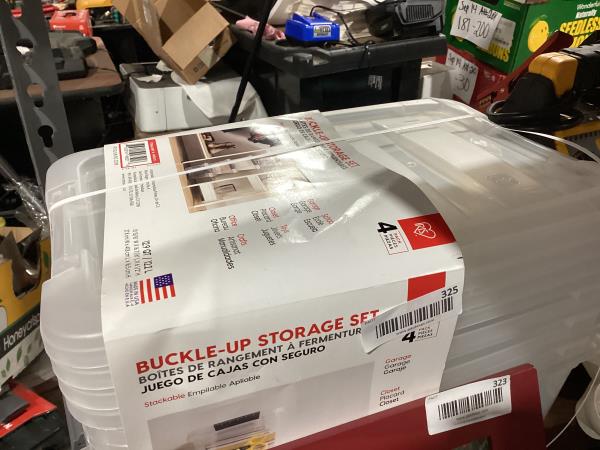Lot # 325 Iris Buckle up Storage Box 12.9 Quart Clear $41