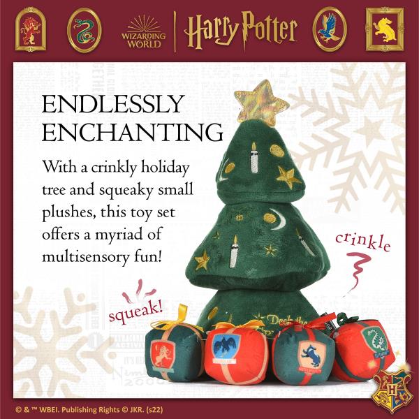 Lot # 945 Harry Potter 14" Holiday Tree Burrow Dog Toy with Plush Squeaker Hogwarts House Presents | Dog Toys for Pets, Plush Dog Toy, Dog Squeaky Toy, Toys for Dogs