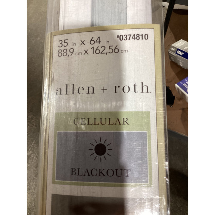 Lot # 1029 allen + roth Cellular Blackout Window Shade - 35 in x 64 in, Light Striped