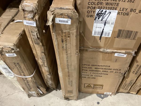 Lot # 1567 Flash Furniture Kathryn 8' Rectangular Adjustable Plastic Folding Event Table with Carrying Handle, Bi-Fold Table for Indoor/Outdoor Events, White