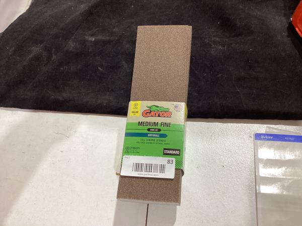Lot # 83 Gator 7109 Multi-Grade Pack Medium Fine Grit Tall Sanding Sponge, 3 x 10 Inch, 2 Sponges