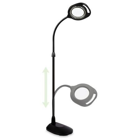 OttLite 2-in-1 LED Magnifier Floor and Table Lamp - Black