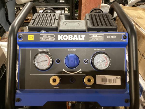 Lot # 1892 Kobalt QUIET TECH 26G Portable Air Compressor $419