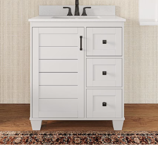 Lot # 2222 allen+roth 30in White Sink Bathroom Vanity $499