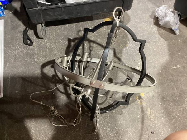 Lot # 626 Unbranded  Used Orb Chandelier BNBlack 6 Light Sockets  $180