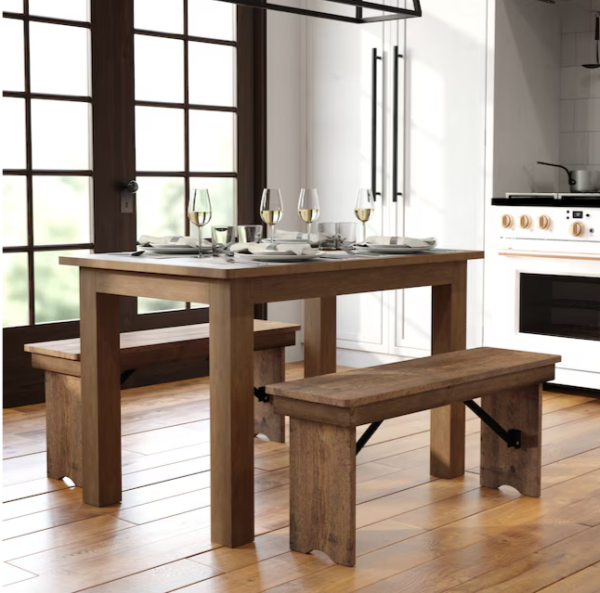 Lot # 1916 Flash Furniture Solid Pine Farm Dining Table $300