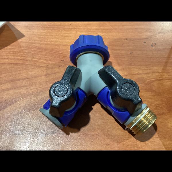 Lot # 362 Home  Garden BlueGrey 2-Way Hose Splitter $12.00
