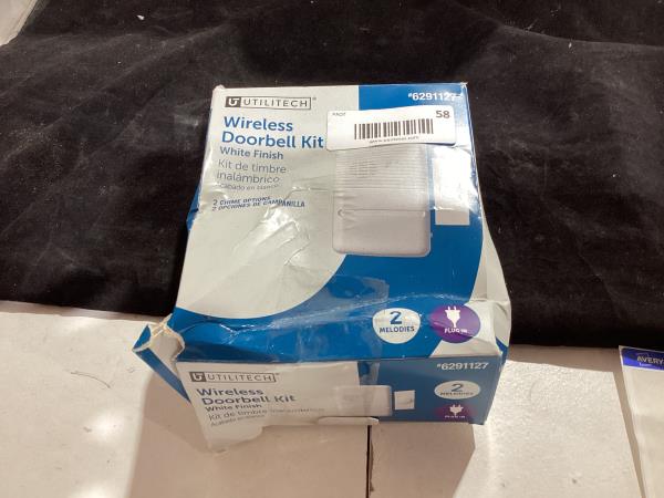 Lot # 58 Utilitech White Wireless Doorbell Kit $28