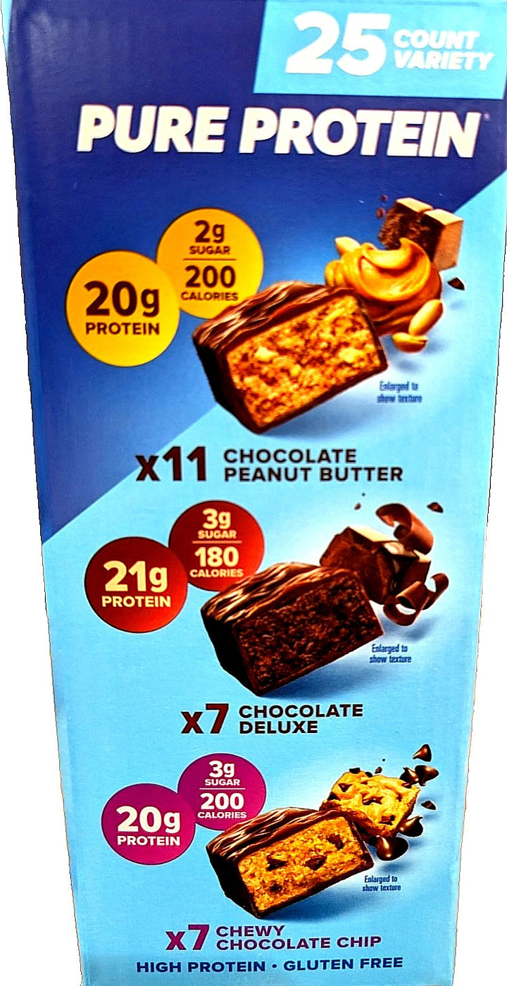 Lot # 1104 Pure Protein Bars Variety Pack 25ct $30