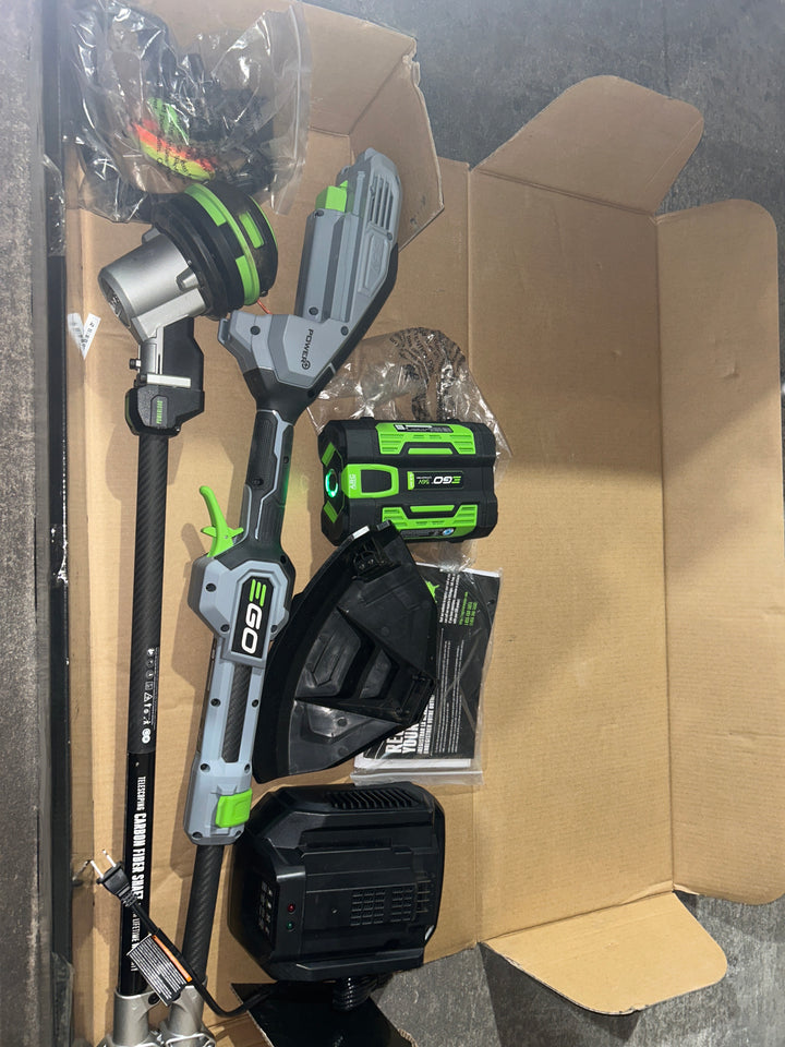 EGO POWER+ POWERLOAD with Carbon Fiber Shaft 56-volt 16-in Telescopic Shaft Battery String Trimmer 2.5 Ah (Battery Included) (Charger Included) (USED)