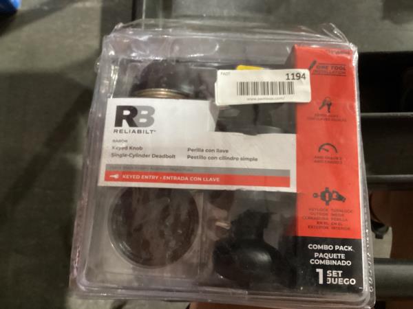 Lot # 1194 ReliaBilt Baron Single-Cyl Door Knob $28.00