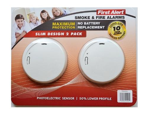 First Alert 10-Year Photoelectric Smoke & Fire Alarm, 2-pack