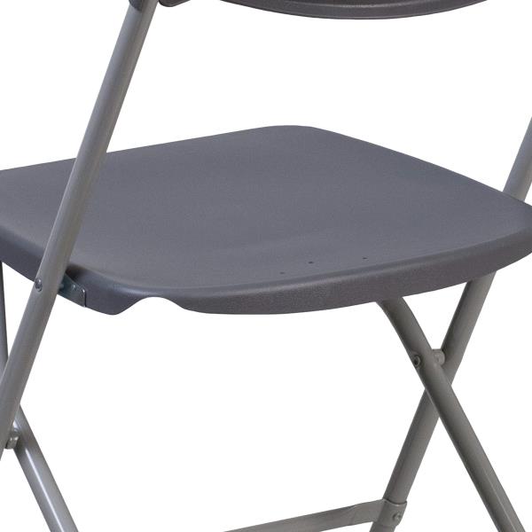Lot # 2187 Flash Furniture HERCULES Series 650 lb. Capacity Charcoal Plastic Fan Back Folding Chair