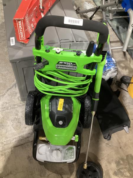 Lot # 2116 Greenworks Cold Water Electric Pressure Washer$180