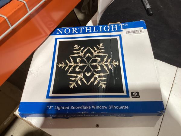 Lot # 253 Northlight 13.5" Lighted Snowflake Christmas Window Silhouette Decoration