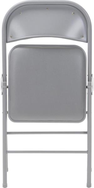 Lot # 2180 Gray Standard Indoor Folding Chair with Padded Seat