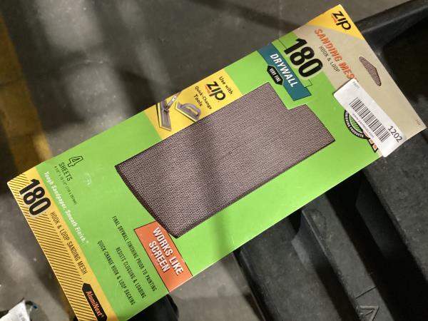 Lot # 1202 Gator 7177 Hook and Loop Very Fine 180-Grit Screen Drywall Sanding Mesh Sandpaper, 4.5 x 10.5 Inch, 4 Sheets