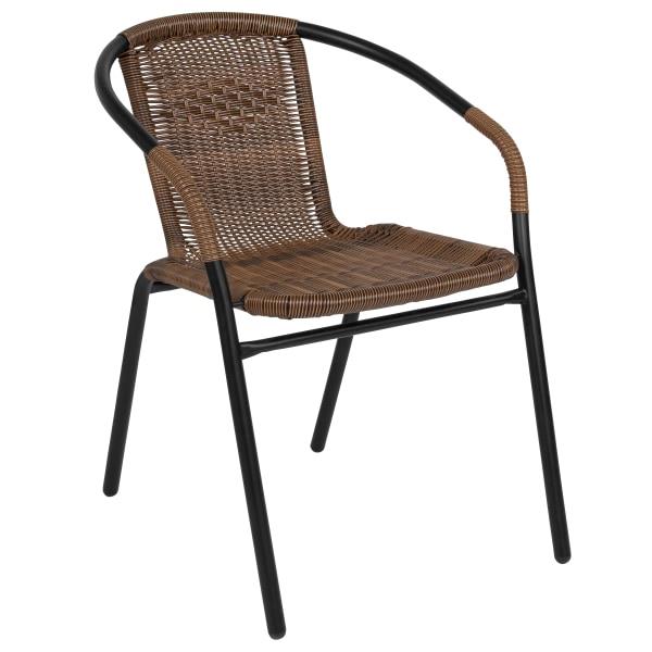 Lot # 2102 Flash Furniture Rattan Stack Chair, Brown $51