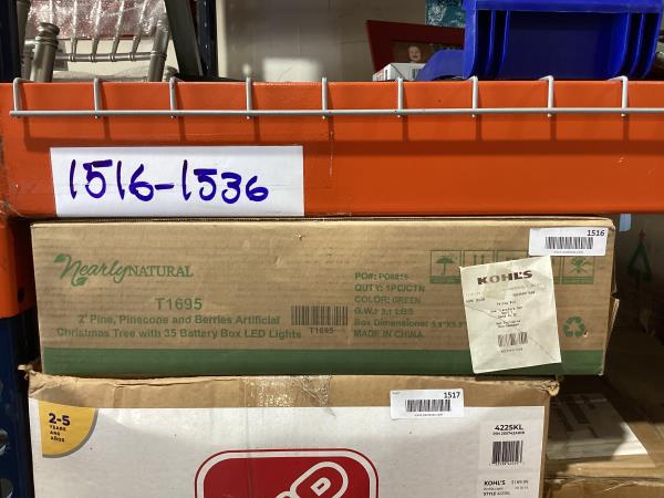 Lot # 1516 2-ft Artificial Christmas Tree with White LED Lights $48