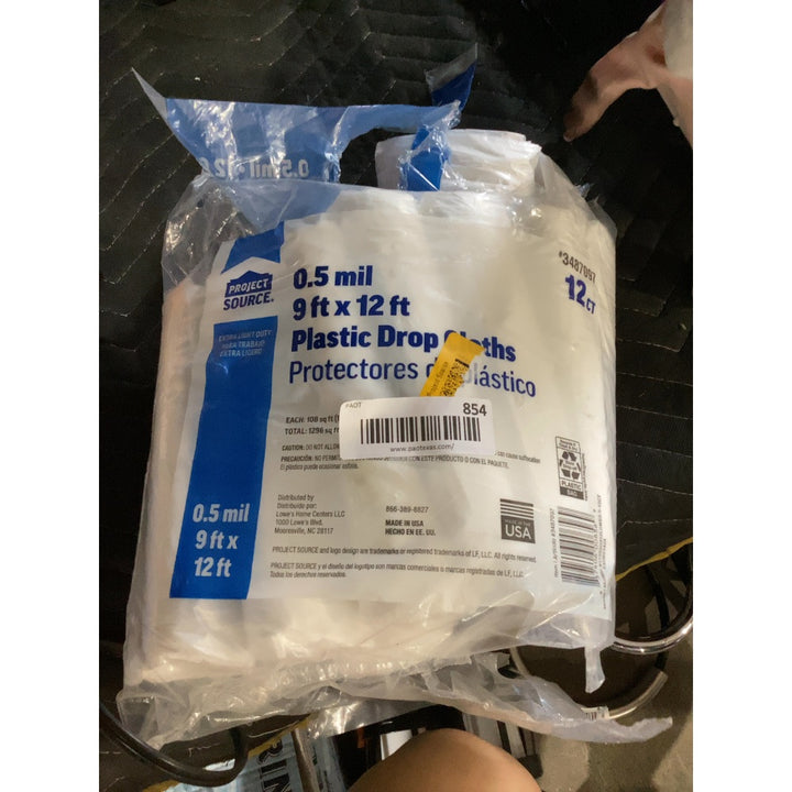 Lot # 854 Project Source Plastic Drop Cloths $1.00