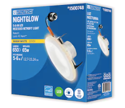 Lot # 776 Utilitech Nightglow LED Recessed Retrofit Light$30