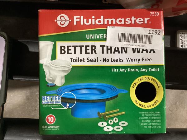 Lot # 1192 Fluidmaster Universal Wax-Free Toilet Seal
