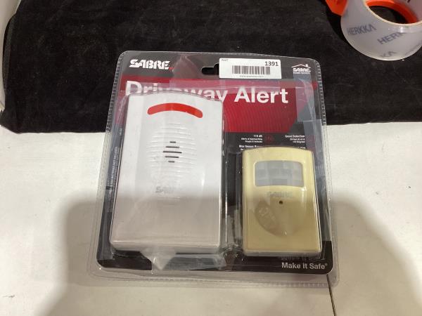 Lot # 1391 SABRE Driveway Alarm, Wireless Motion Detector Sensor System with Driveway Alert, Weatherproof for Outdoor Security