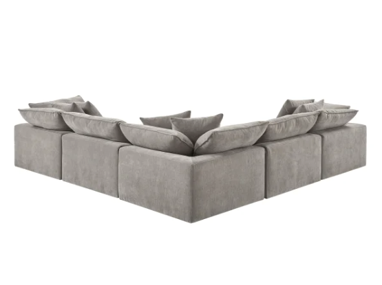 Sereen 6-piece Fabric Modular Sectional, Light Brown