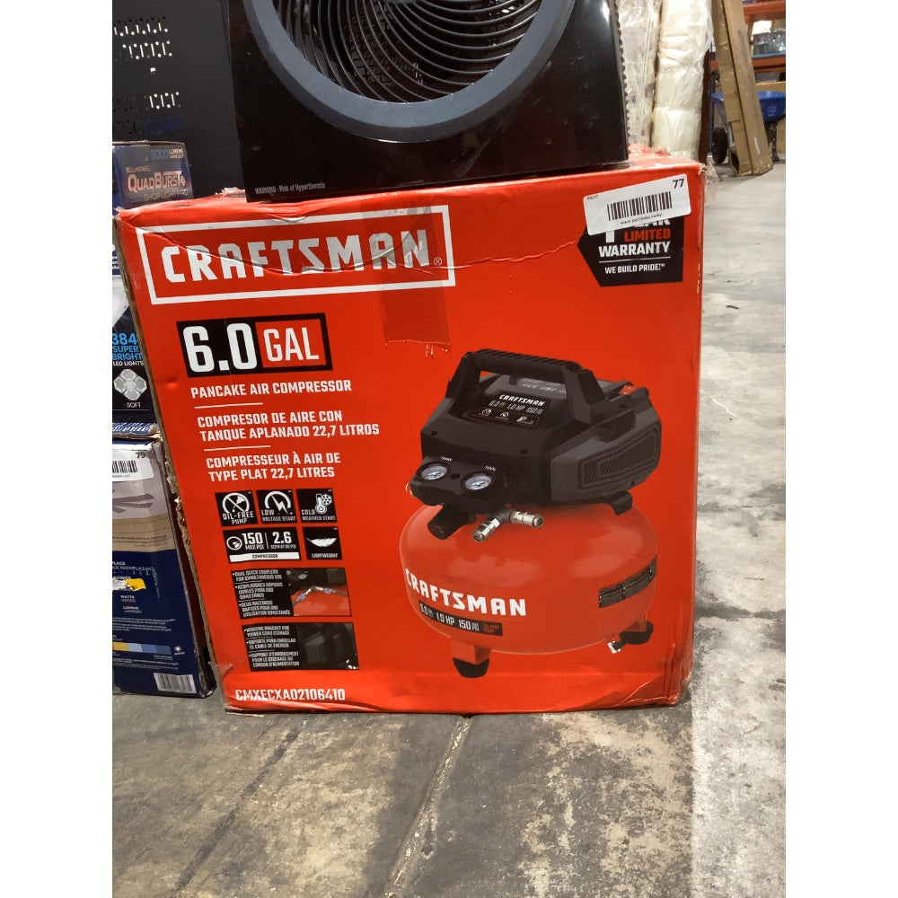 Lot # 77 CRAFTSMAN Pancake Compressor $194.5