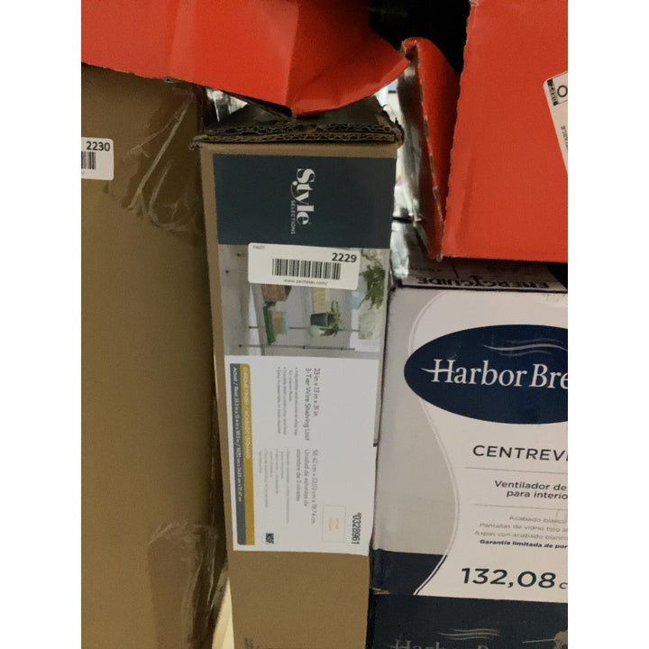 Lot # 2229 Style Selections 3-Tier Wire Shelving $45.00