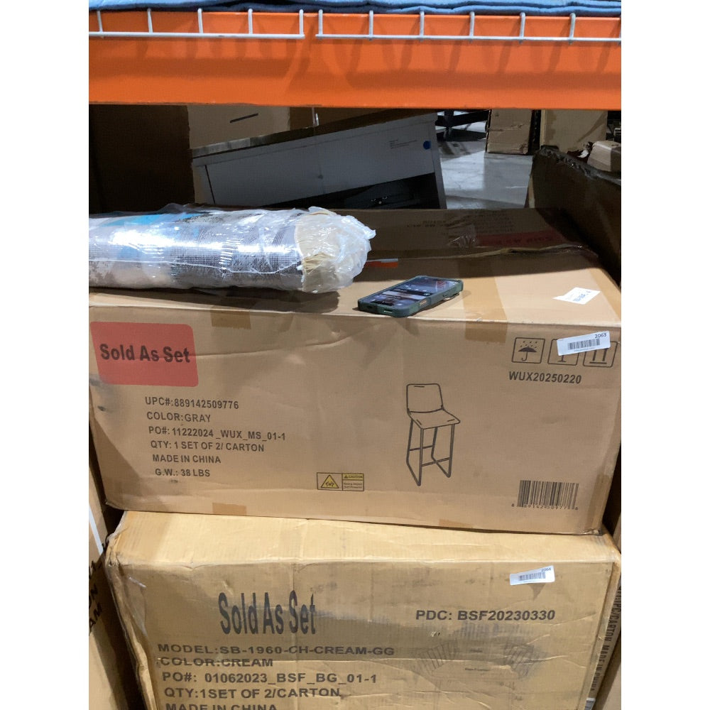 Lot # 2063 Reagan Leather Soft Barstools $184