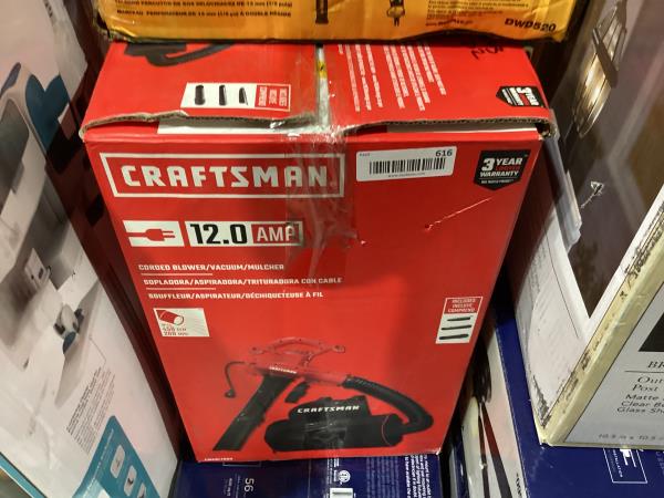 Lot # 616 CRAFTSMAN Corded Electric Backpack Leaf Blower $90