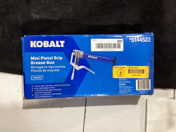 Lot # 397 Kobalt Mini Pistol Grip Grease Gun $25