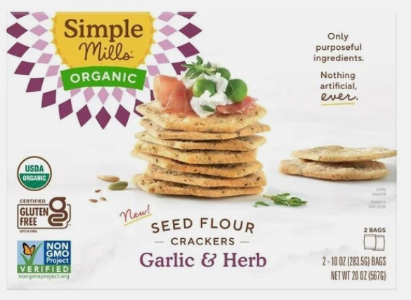 Lot # 1130 Simple Mills Org Seed Crackers GH 2x10oz $13.99
