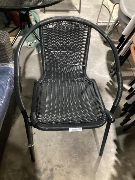Lot # 2159 Flash Furniture Rattan Stack Chair, Black $43