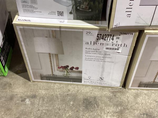 Lot # 987 allen+roth 29" Vibrant gold LED Table Lamp $63