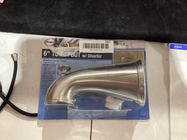 Lot # 567 DANCO Decorative Tub Spout in Brushed Nickel $38