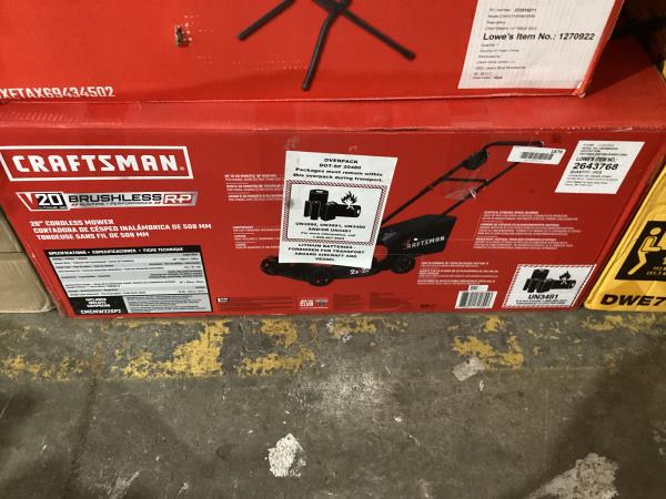 Lot # 1879 CRAFTSMAN V20 Lawn Mower, Push Mower $329