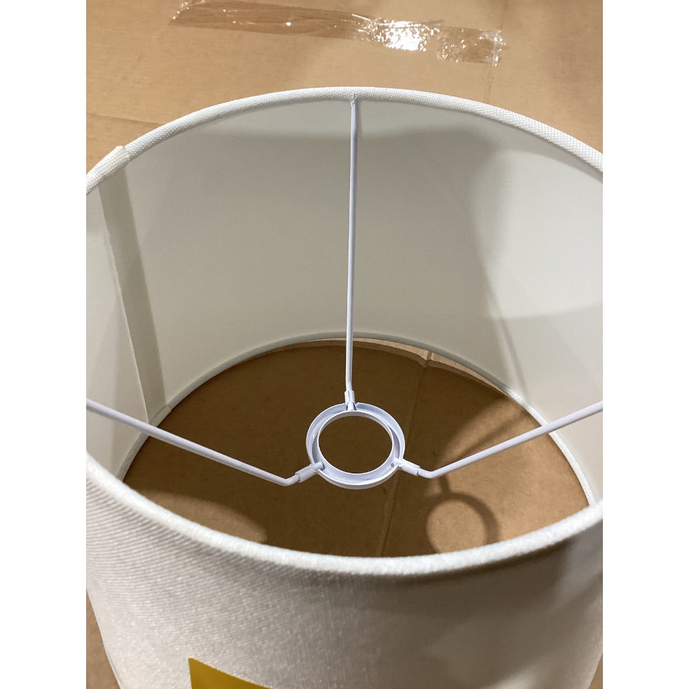 Lot # 150 Paztel Fabric Drum Lampshade White $25