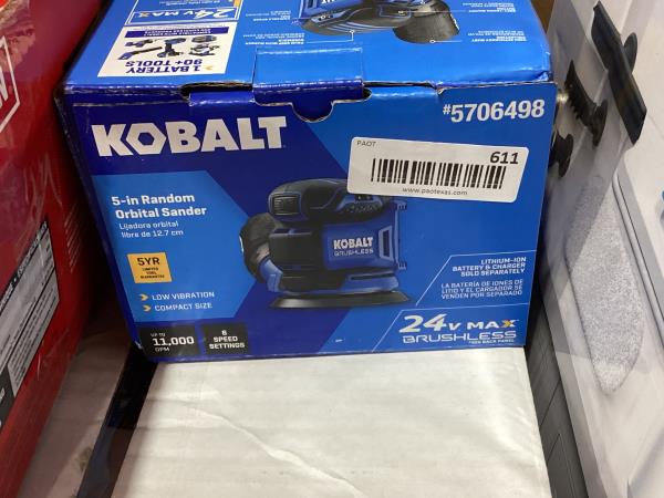 Lot # 611 Kobalt 24V Brushless 6-Speed Orbital Sander $80