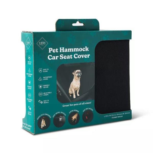 Lot # 207 Core Bamboo Pet Hammock Car Seat Cover, Black